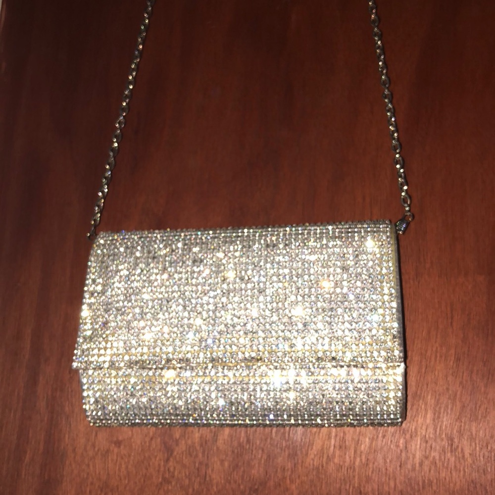 A silver beaded purse
